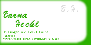 barna heckl business card